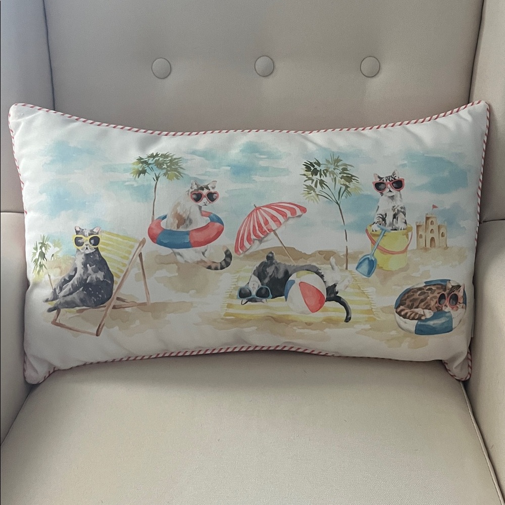 Martha Stewart Cats at Beach Decorative Pillow